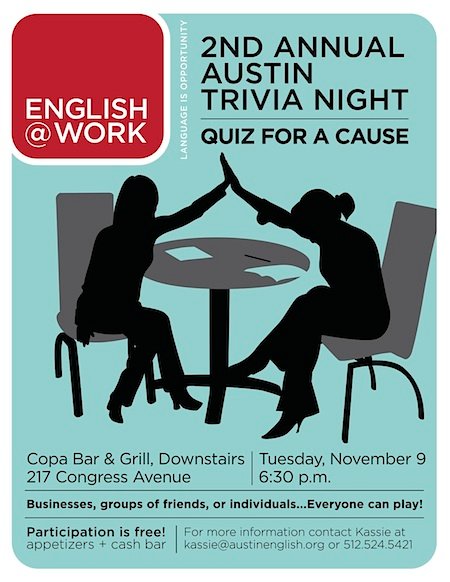 2nd Annual Austin Trivia Night: Quiz For a Cause Flyer
